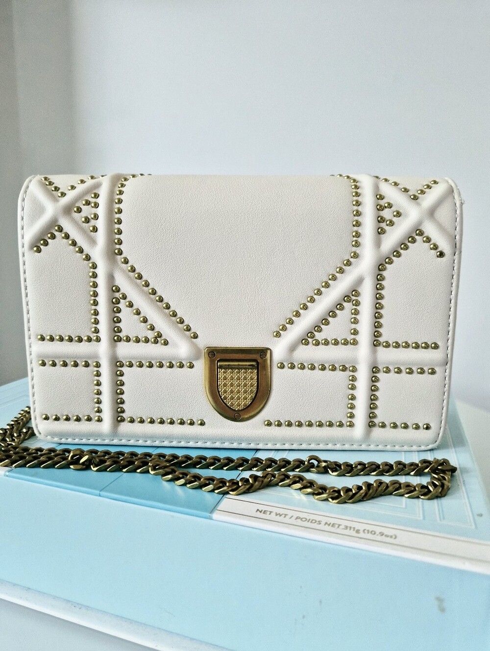 Faux Leather Studded Convertible Mini Flap Crossbody Bag/Clutch